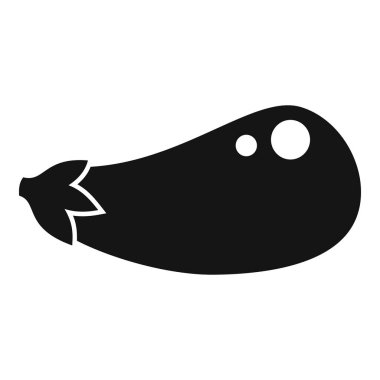 Gmo patlıcan simgesi basit bir vektör. Araştırma testi. Biyoloji meyvesi