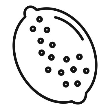 Gmo limon ikonu ana hatları vektörü. Tarım yiyeceği. Tıp biyolojisi