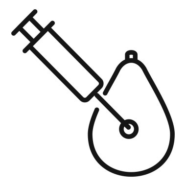 Gmo avokado ikon ana hatları vektörü. DNA yiyeceği. İlaç meyvesi.