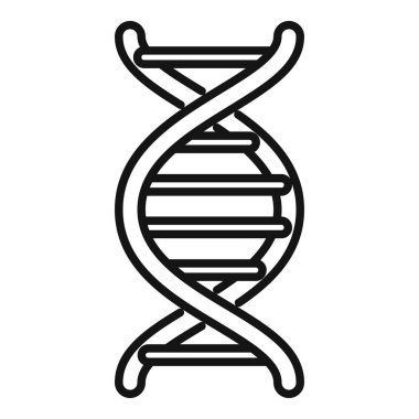 DNA araştırma ikonu ana hatları vektörü. Gmo yemeği. Biyoloji meyvesi