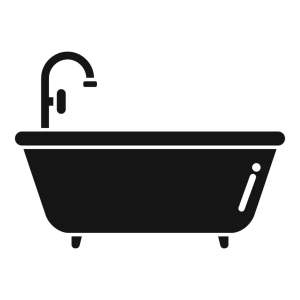 Bathtub Icon Simple Vector Water Pipe Service Plumber — Stock Vector