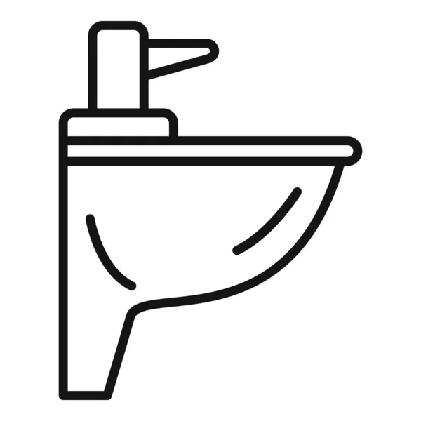 Wektor Zarysu Ikony Basenu Rurowego Rura Wodna Toaleta Sanitarna — Wektor stockowy