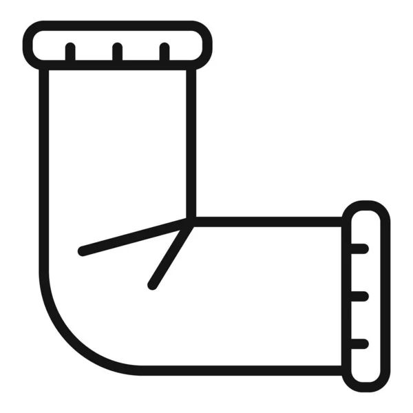 Angle Tuyau Icône Contour Vecteur Égout Eau Service Plombier — Image vectorielle