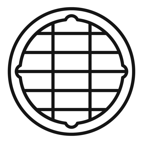 Industrial Manhole Icon Outline Vector Road City Metal Circle — Stock Vector