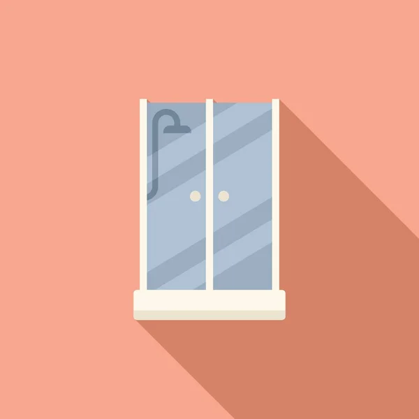 Duschkabine Tür Symbol Flachen Vektor Stehendes Glas Wasserbad — Stockvektor