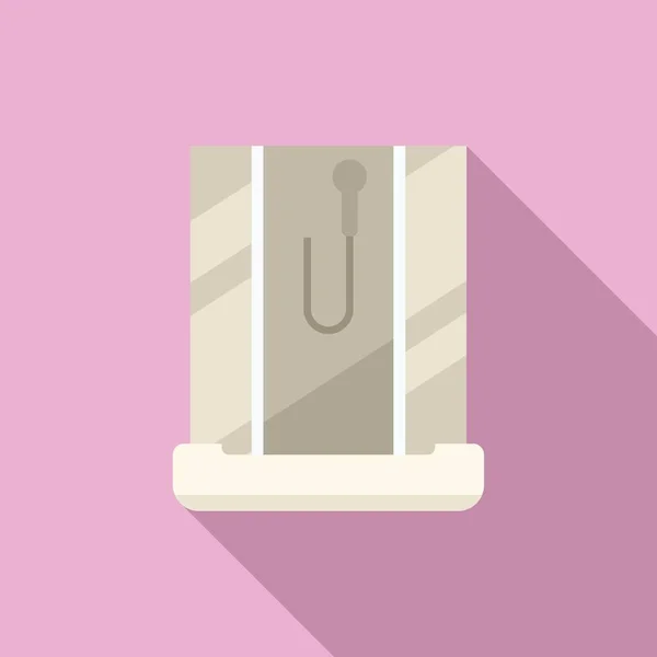 Badezimmer Duschkabine Symbol Flachen Vektor Glaskabine Türkabine — Stockvektor