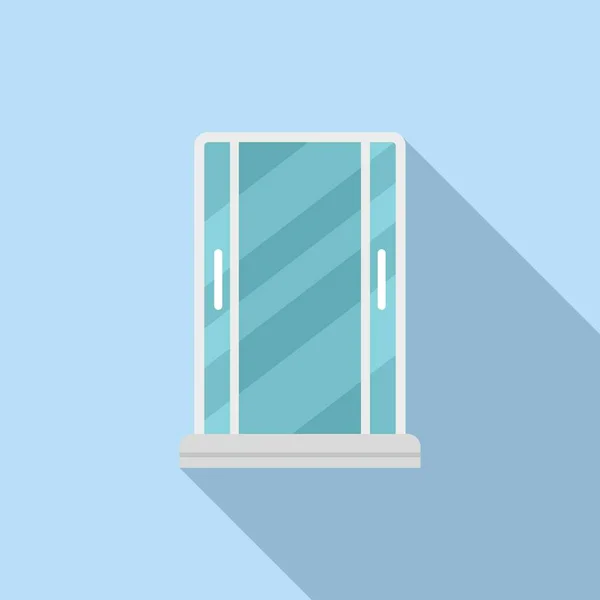 浴室船舱图标平面矢量 玻璃摊位家庭内部 — 图库矢量图片