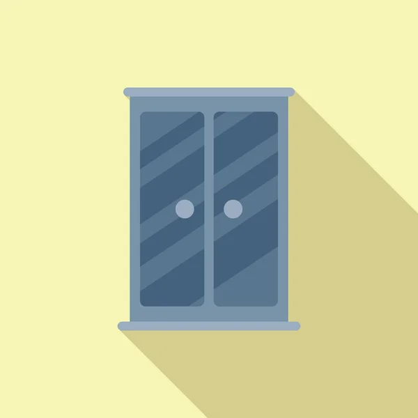 Cabine Chuveiro Banheiro Ícone Vetor Plano Vidro Protecção Porta Interior —  Vetores de Stock