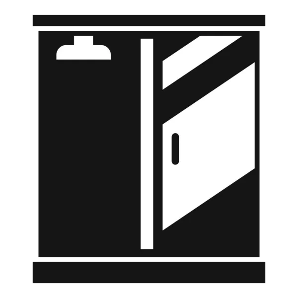 Zimmer Duschkabine Symbol Einfachen Vektor Stehendes Glas Badezimmertür — Stockvektor