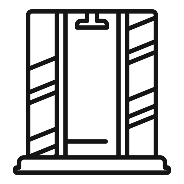 Das Symbol Der Duschkabine Umreißt Den Vektor Glastür Wassergestaltung — Stockvektor