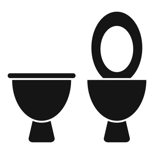 Fermer Icône Toilette Ouverte Vecteur Simple Toilettes Salle Genre — Image vectorielle
