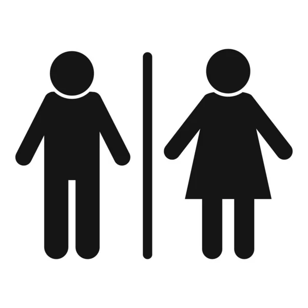 Halka Açık Simgesi Basit Vektör Tuvalet Erkek Kadın — Stok Vektör