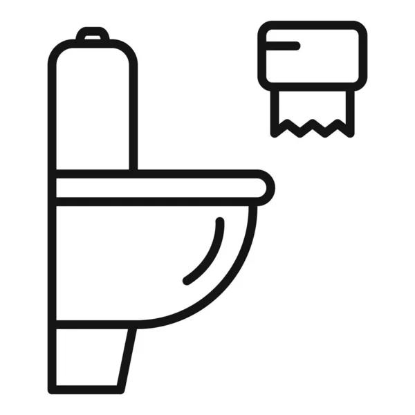 Туалет Вектором Контура Иконки Бумаги Туалет Гендерная Общественность — стоковый вектор