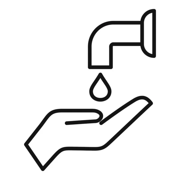 Wasserhahn Toilette Symbol Umrissvektor Toilette Öffentlicher Raum — Stockvektor
