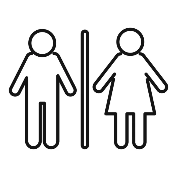 Publiczna Ikona Zarys Wektora Toaleta Mężczyzna Kobieta — Wektor stockowy