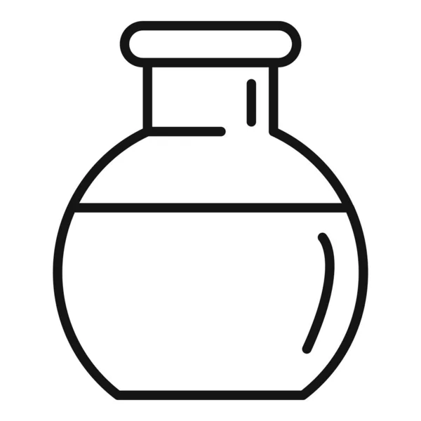 Vecteur Contour Icône Pot Laboratoire Gmo Adn Gène Scientifique — Image vectorielle