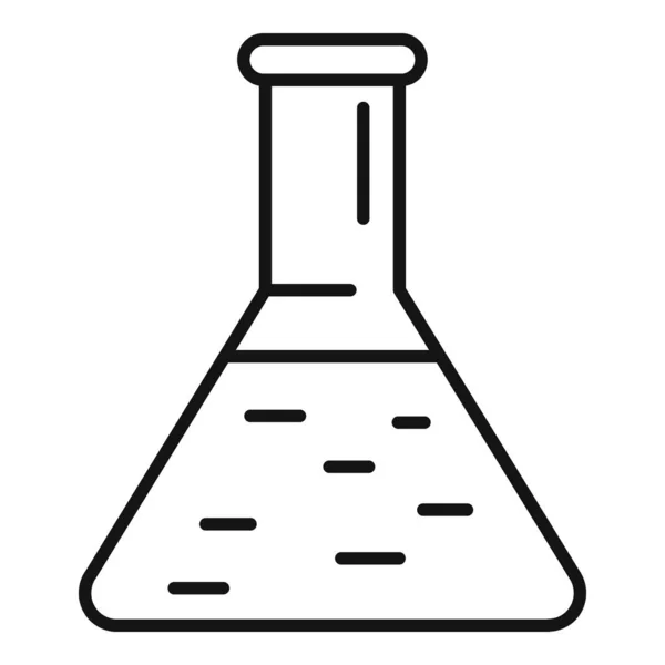 Ikona Laboratorium Flask Kontur Wektor Jedzenie Amunicją Badanie Ekologiczne — Wektor stockowy