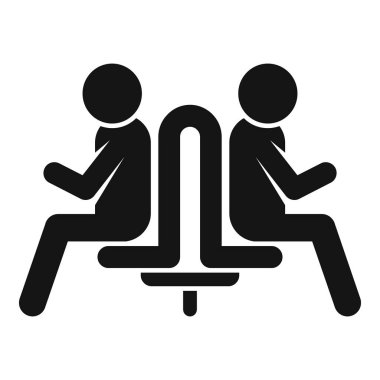 Havaalanı sandalyeleri basit vektör simgesi. Bekleme salonu. Koltuk sandalyesi