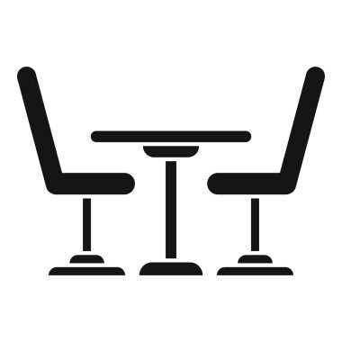 Kafe simgesi basit vektörü bekliyor. Bekleme odası. Koltuk hastası