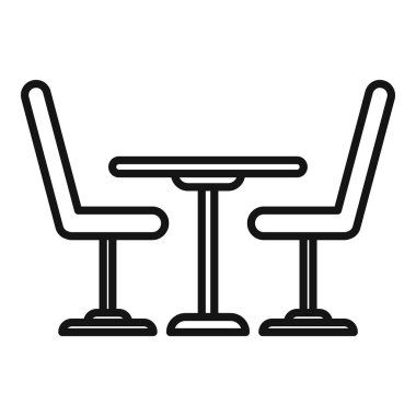 Kafe simgesi ana hat vektörü bekleniyor. Bekleme odası. Koltuk hastası