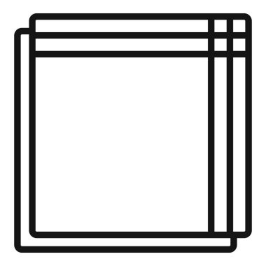 Havlu simgesi ana hat vektörü asılıyor. Kumaş peçete. Plaj elbisesi.