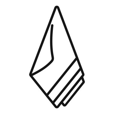 Bez havlu ikonu ana hat vektörü. Kumaş doku. Temiz bez.