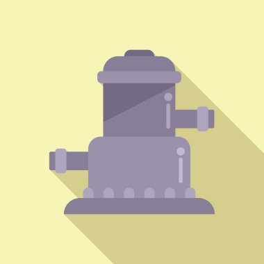 Havuz ekipmanı ikonu düz vektör. Su sahili. Deniz bakımı