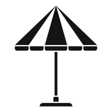 Havuz şemsiyesi simgesi basit vektör. Plaj tatili Deniz ekipmanları