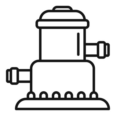 Havuz ekipmanı ikonu ana hat vektörü. Su sahili. Deniz bakımı