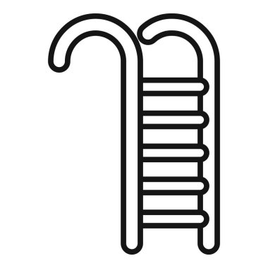 Havuz merdiveni ikonu ana hat vektörü. Su temizleme. Yaz tatili