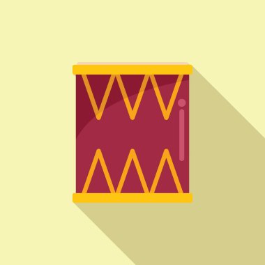 Davul simgesi düz vektör. Müzik seti. Alet oyuncağı