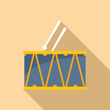 Bas davul ikonu düz vektörü. Müzik aleti. Akustik kapan