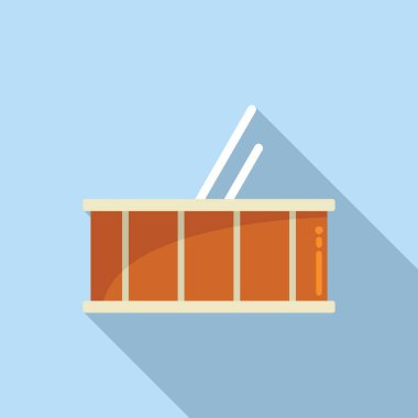 Samba davul simgesi düz vektör. Müzik seti. Akustik caz