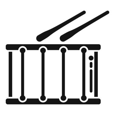 Müzik davulu simgesi basit vektör. Kit aleti. Akustik davulcu