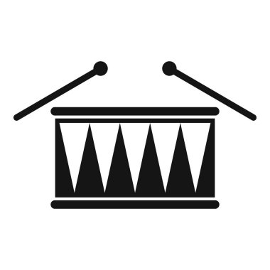 Caz davul simgesi basit vektör. Müzik aleti. Akustik oyuncak