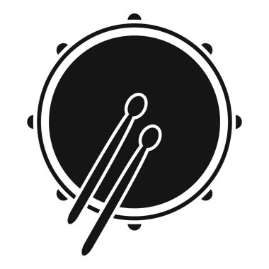 Üst görünüm davul simgesi basit vektör. Müzik seti. Akustik perküsyon