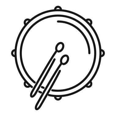 Davul simgesi ana hat vektörü. Müzik aleti. Akustik geçit töreni