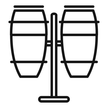 Davul seti simgesi ana hatları vektörü. Müzik aleti. Akustik davulcu