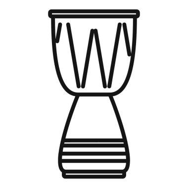 Emoji davul ikonu ana hat vektörü. Kit müziği. Akustik rock