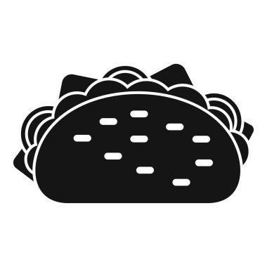 Hızlı taco ikonu basit vektörü. Meksika yemeği. Taco bifteği