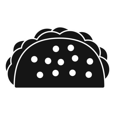 Mutlu taco ikonu basit vektörü. Taco menüsü. Meksika yemeği