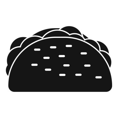 Taco simgesini basit bir vektörle sar. Meksika yemeği. Yemek pişirildi.