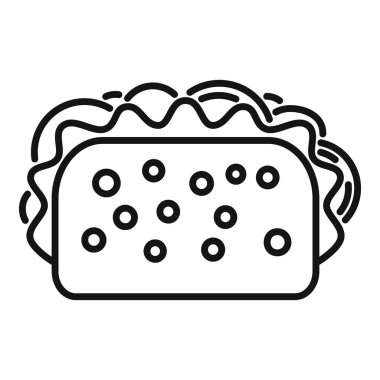 Yumuşak taco ikonu ana hatları vektörü. Meksika yemeği. Dürüm dürüm.