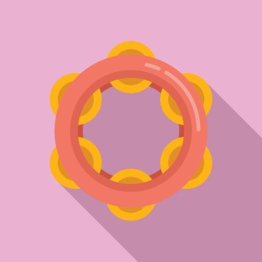 Bell tef ikonu düz vektör. Müzik karnavalı. Konser grubu