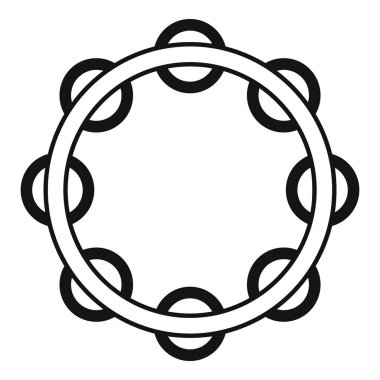 Timbrel tef ikonu basit vektör. Müzik davulu. Konser zili