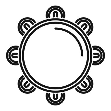 Tef davul ikonu ana hatları vektörü. Samba müziği. Müzikal deri.