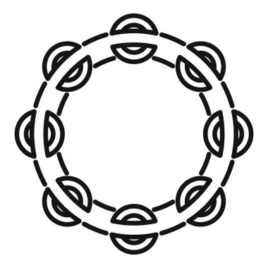 Tef simgesi enstrüman ana hatları vektörü. Müzik davulu. Samba Karnavalı