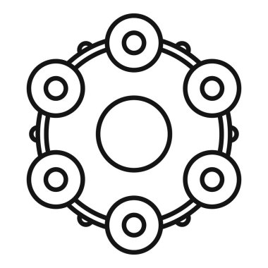 Sanat tef ikonu ana hatları vektörü. Samba davulu. Müzikal oyun