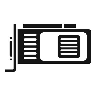 Gpu simge görüntüleme basit vektörü. Bilgisayar videosu. İşlemci yongası