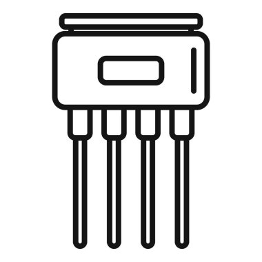 Direnç simgesi ana hat vektörü. Elektrik devresi. Elektronik çip